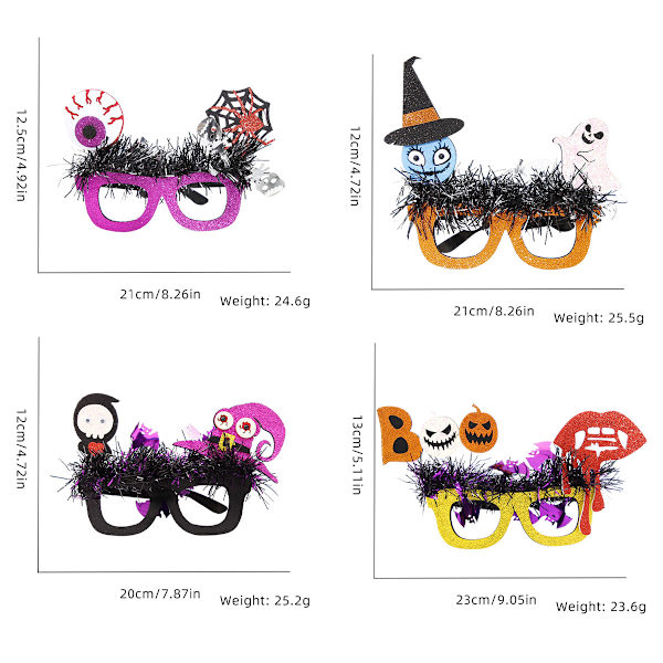 4 Halloween-glasögon - dekorerade glasögon i papper