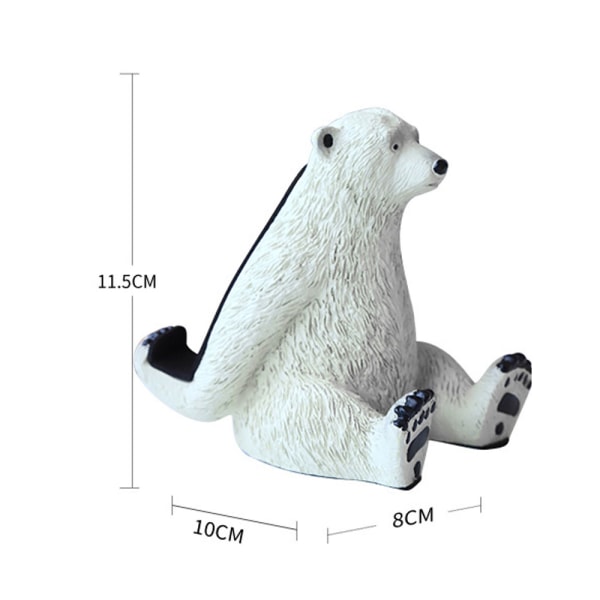 Polar Bear-Shaped，Cartoon Phone Holder, Resin Handicraft furnish