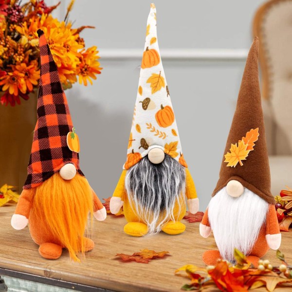 Hösttomte - Höstdekoration - Tomte för bondgård - Dekoration för hylla - Nordisk stil