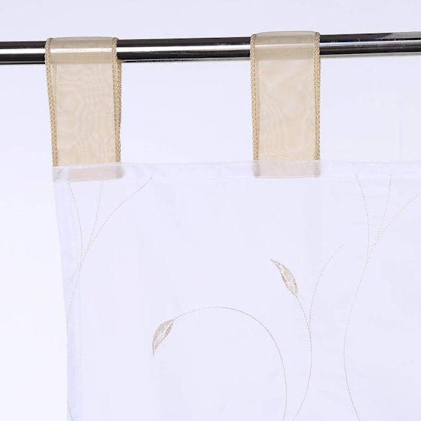 1 st Raffgardin Blad Broderi Gardiner Flik Gardin Fönster Voile
