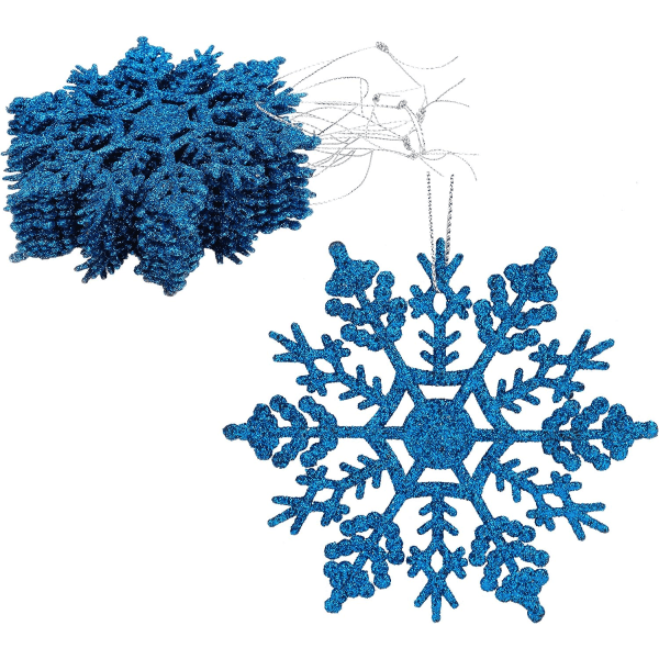 Joulukonseptit 12 kpl 10 cm:n kimaltavia lumihiutaleita ripustukseen