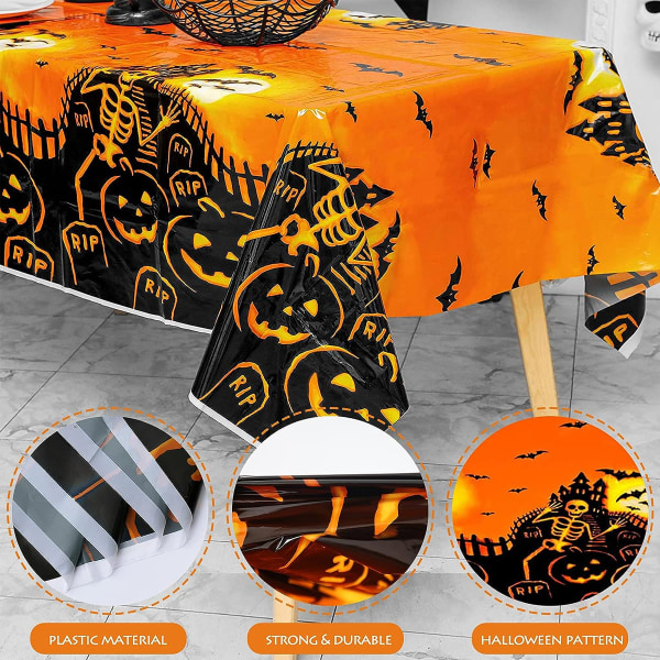 Halloween duk, 2-pack 54'' x108” engångsbord