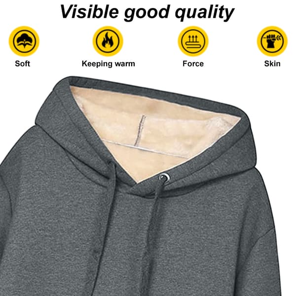 Casual Vinter Varm Fleece Sherpa Foret Pullover Hættetrøje til Kvinder