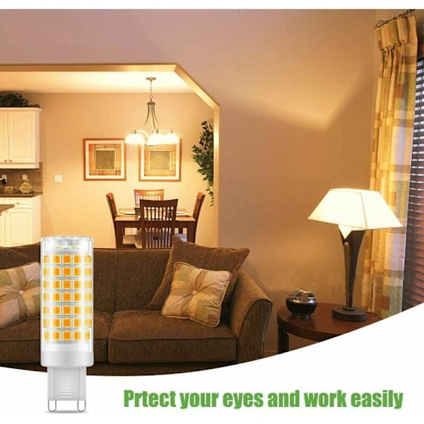 G9 LED-lampa, Energieffektiv 7W 3000K Varmvit, Flimmerfri Snabbinstallation Lampa för Kök, Vardagsrum, Sovrum, Hallar (6-pack)