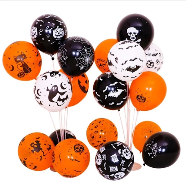 Barn Halloween Födelsedagsdekorationer, Tecknade Halloweenballonger för Inomhus Utomhus Festdekor, Högkvalitativt Latexmaterial Spökpumpaballonger,