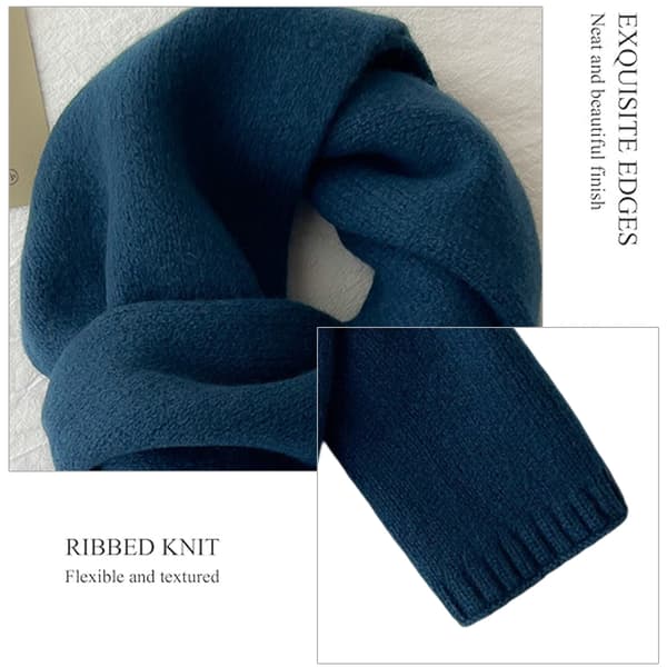 Stickad halsduk dam höst vinter enkel tjock varm studenthalsduk mode all imitation ull halsskydd