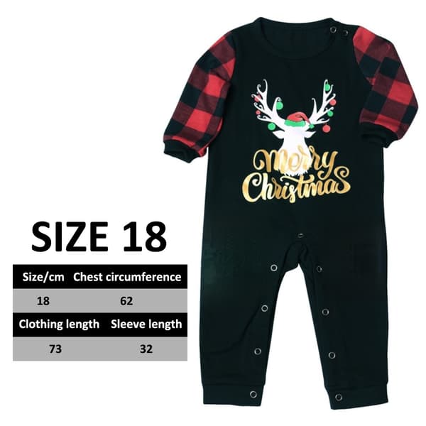 Julpyjamas för bebisar Sött hjorttryck Långärmad totempyjamas set