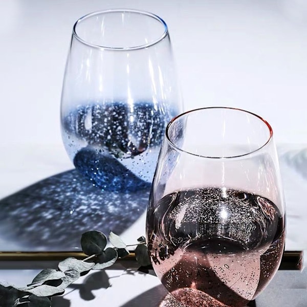 Guld Glas Stjerne Kopsæt Hjemme Glas Gradient Farver Morgenmad Drik Mælkete Kopsæt