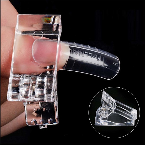 10 stk. Negletips-klemmer til hurtig opbygning af Poly UV Builder Assistentværktøj DIY Manicure Værktøj Plastik Fingerforlængelsesklemme Sæt