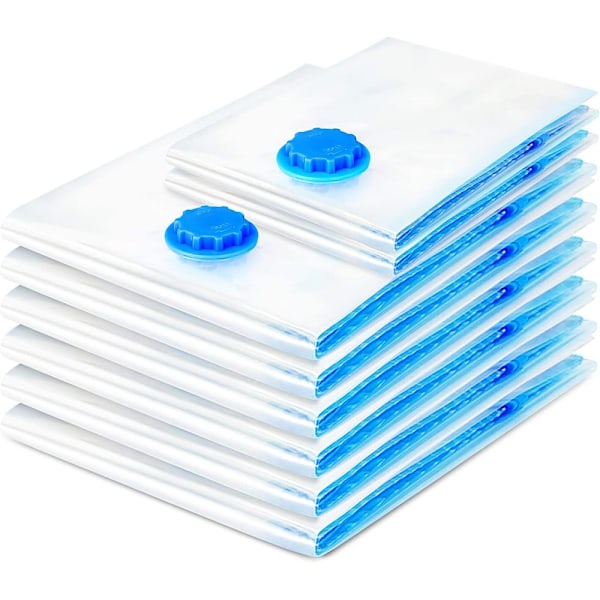 Space Saver, Vakuumförvaringspåsar med skyddande material, Lufttät komprimering säkerställer fuktskydd för förvaring av kläder och sängkläder, Dubbel dragkedja
