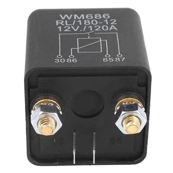 10 stk. Wm686 4 Terminal DC 12V 120A Bil Universal Laderelæ Kontakt Strøm Sort