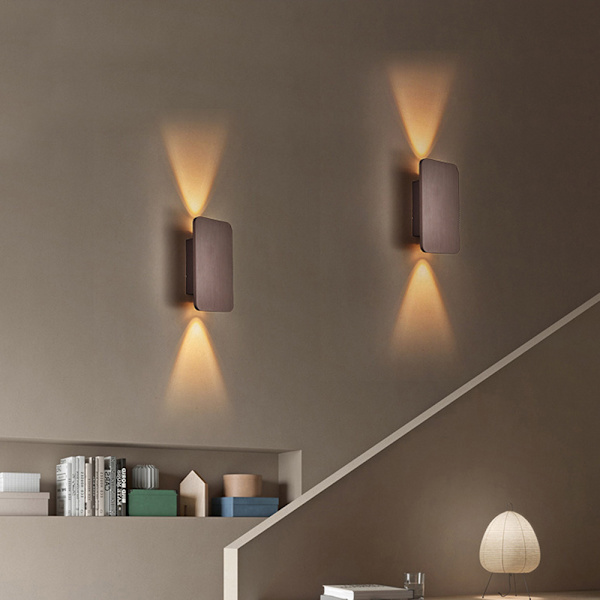 Aluminium retro vegglampe nattlys - børstet kaffe varm 3000K
