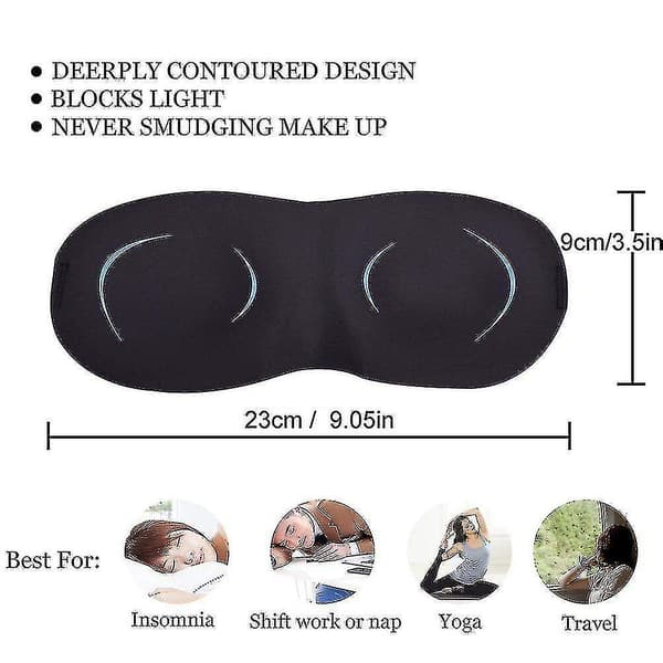 3 st sovmask, justerbar 3D-konturerad ögonmask för sömn, sovmask för skiftarbete