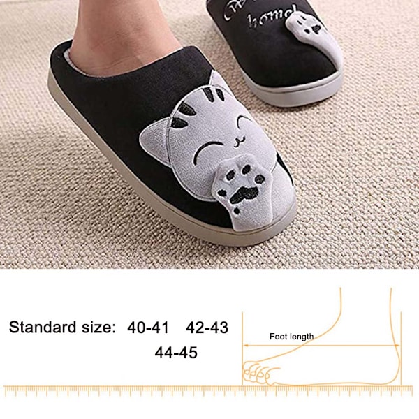 Cartoon Fortune Cat bomullsskor, svarta, storlek 40-41