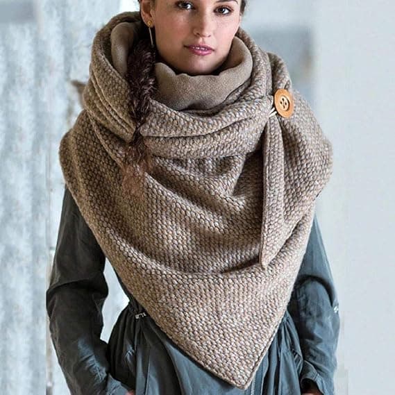 Gulgrön Mode Herr Dam Bomull Triangelscarf med Retro B