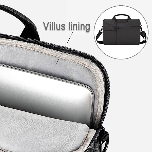 Laptopveske 15,6 tommers datamaskinhylster med skulderstropp