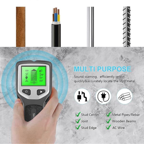 Professionel Stud Finder Sensor Rustfri 5-i-1 Anti-korrosion Stud Detektor til Hjemmet