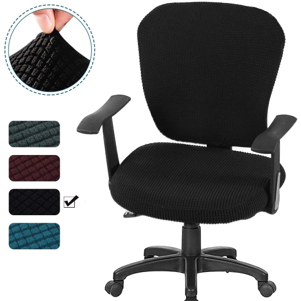 Datorkontorsstolsöverdrag Universal Stretchable Polyester Black
