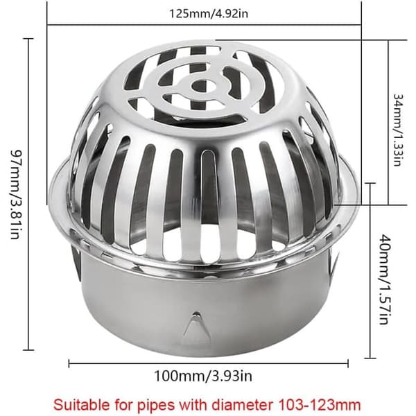 1 stk. rennerfiltre i rustfritt stål Metallrennerbeskyttelse Rennerdeksel