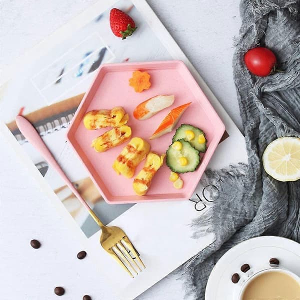 5-pack premium desserttallrikar, 17 x 15 cm återanvändbara förrättstallrikar