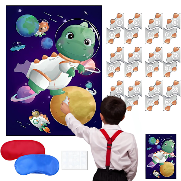 Dinosaurie-affisch Blindfold Party Game