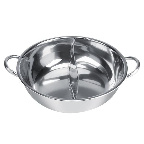 Tjock rostfritt stål Hot Pot Två Smak Separation Induktionsspis Användbar 27cm