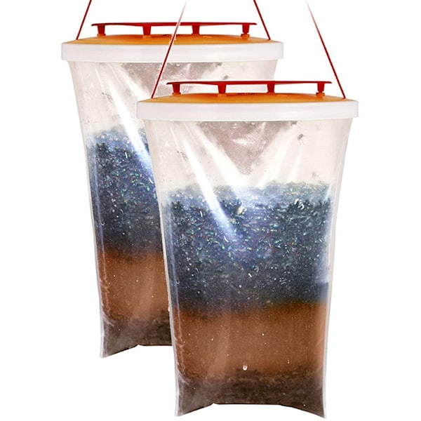 Utomhus Flugfälla, Värmeaktiverad Giftfri Flugfångare, Naturligt Bete Fälla För Flera Miljöer Som Gårdar Häststall Ladugårdar Rancher Lantgårdar (2-pack)