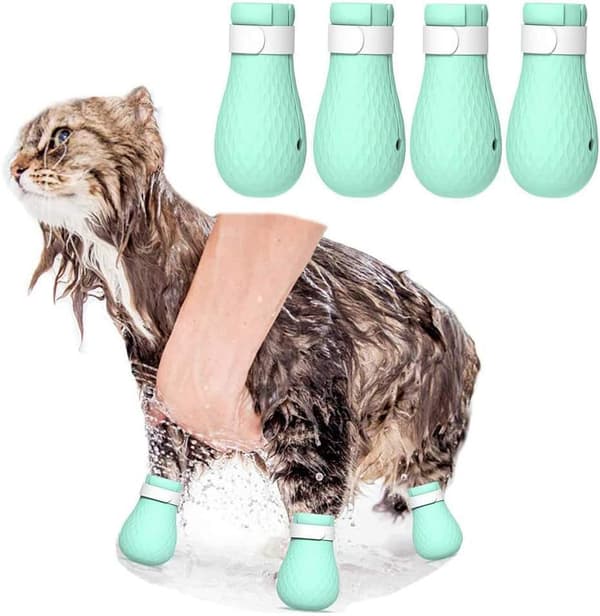 Anti-scratch silikon kattsko för pälsvård, hemmabad, s