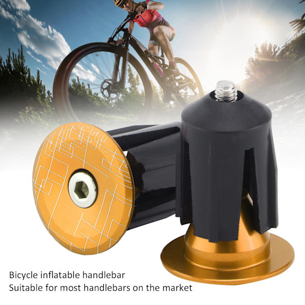 2 stk Sykkel Styreender Plugger Sykkel Styreender Kapp Plugger for Landeveissykkel Terrengsykkel Gull