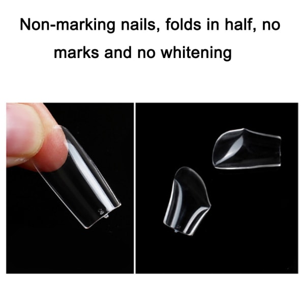 Genomskinliga akrylnagelspetsar, 120 st nagelspetsar, falska nagelspetsar med låda, klara franska nagelspetsar för nagelsalonger Hem Style A