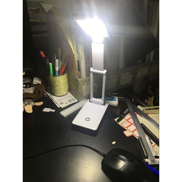 Superljus bärbar skrivbordslampa reselampa: hopfällbar, touch