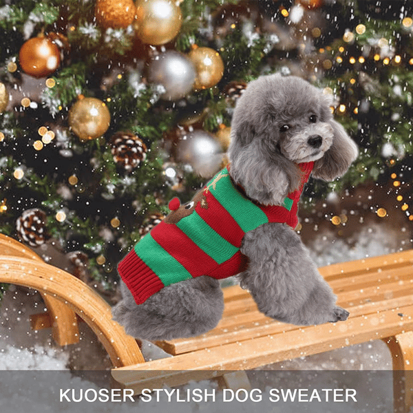 Festlig julegenser til hundevalper og små hunder, søt julegave til valper og katter style 2 XS