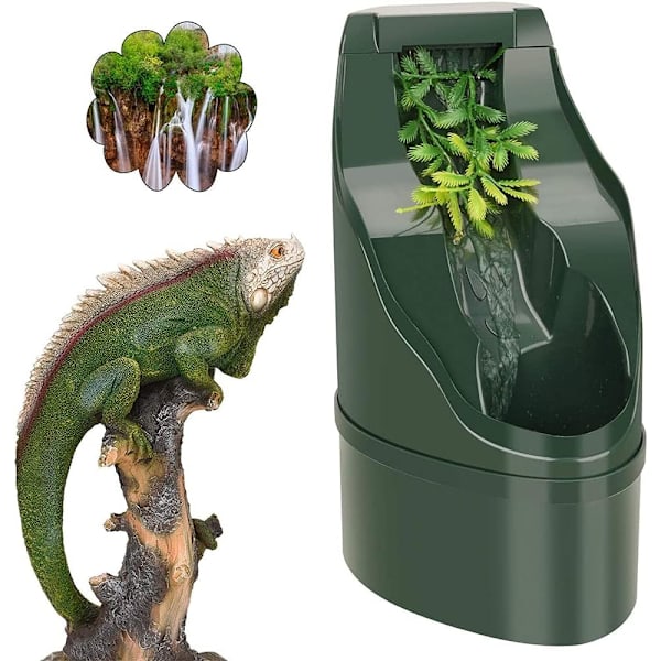 Reptil Chameleon Bistro Dricker Dripper med matningstång och skrubbtång för amfibier, insekter, ödlor, sköldpaddor, ormar, spindlar, grodor,