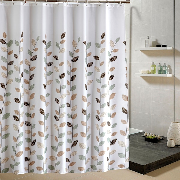 Duschdraperi, Botaniskt Mönster Badrumsinredning, Snabbtorkande Vattenavvisande Duschdraperi i Polyestertyg, Duschdraperiset med Eukalyptusdesign