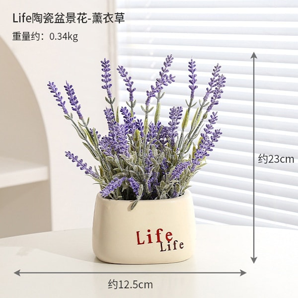 Kunstige falske blomster, falske grønne planter, potteplanter