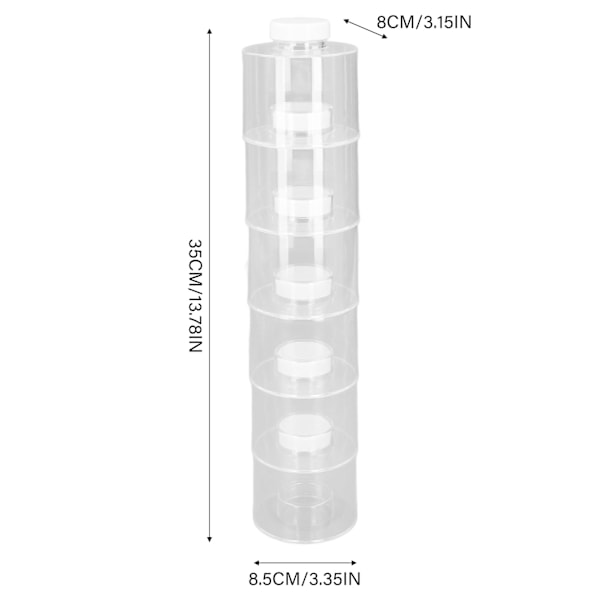 6 stk Stabelbare Krydderi Krukker Krydderi Tårn Krydderi Farve Transparent Krukke Krydderi Flaske til Køkken