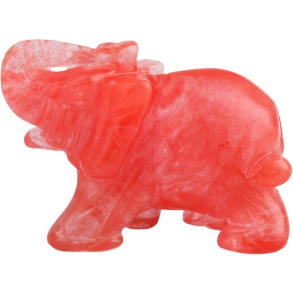 Rose Quartz Elephant Pocket Staty Kitchen Guardian Healing Figu