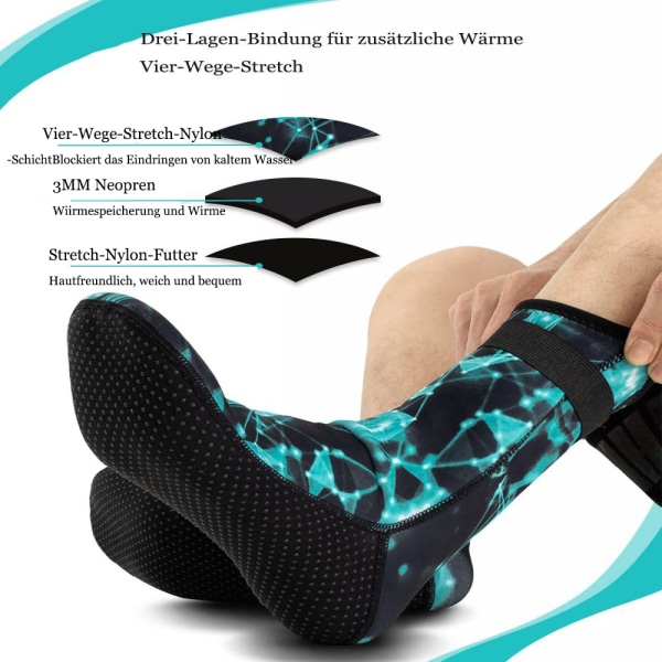 3 mm neopreenisukat miehille ja naisille, pitävät lämpimänä neopreenisukat