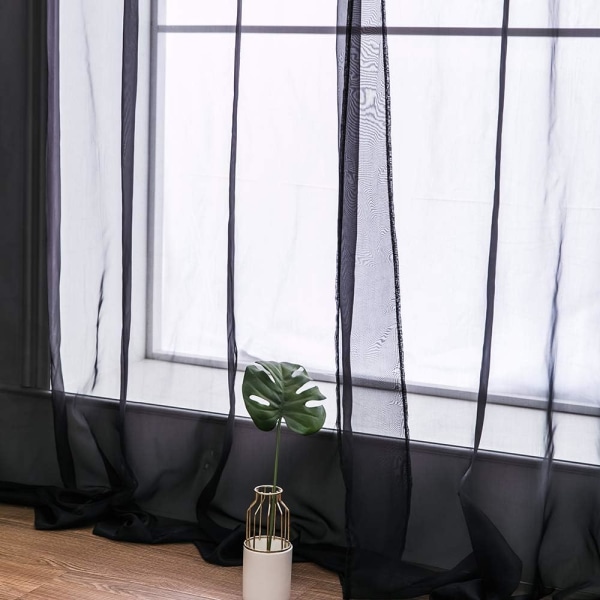 Voile gardin transparent gardin av voile enfärgad stång