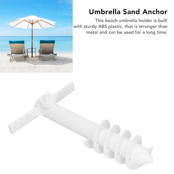 Strandparasol Sandforankring Multifunktionel Sikker Parasolholder Stativ med 5 Spiral Skruer til Strand Græs Vandland