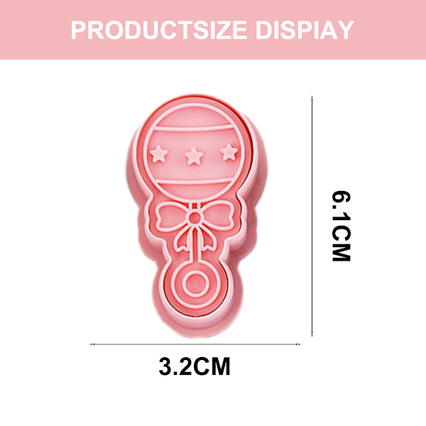 Baby Cookie Mold Set - 8 st - Tryckta präglade kakformar lämpliga för barnkalas