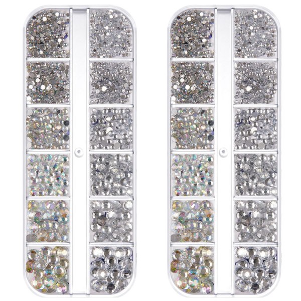 Nagelkonst Rhinestone, Nagelstenar Runda Forma Flatback Gems, för Nageldesign Hantverk Konst Skor