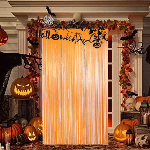Halloween-oviin verhot, kiiltävä sisäänkäynnin oviverho