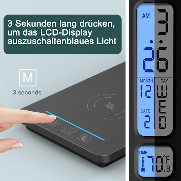 Smart Skrivbordslampa med Vikbar Design, Touchkontroll Dimbar Skrivbordslampa, Trådlös Laddning & USB-Laddningsport för Hemmakontor, Anti-Bländningsskärm