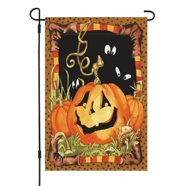 Vertikal flagg med Halloween-gresskar - 12 x 18 tommer
