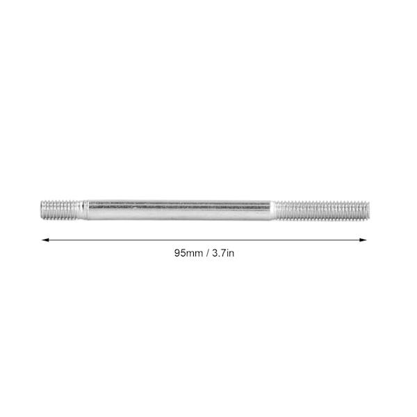 30 stk Dobbelt-Endede Gjengede Studs Karbonstål Slitesterk M6 Dobbelt Boltestuds for Motor 95mm / 3.7in