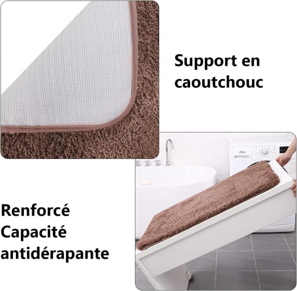 40 x 60 x 3 cm Sklisikker og absorberende dusjmatte, lite baderom