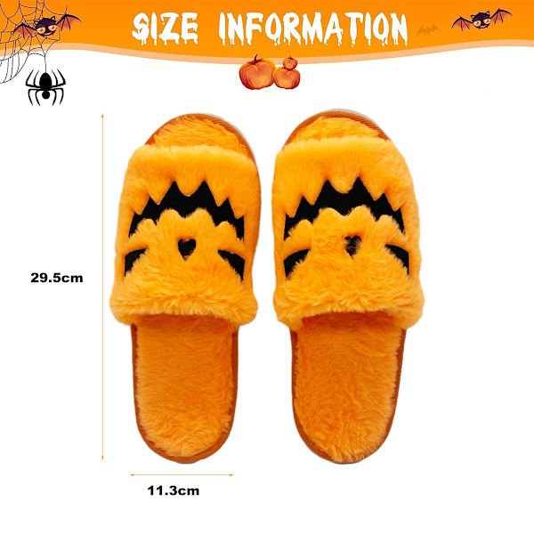 Halloween-Tøfler: Flot græskar-ansigt broderi design til