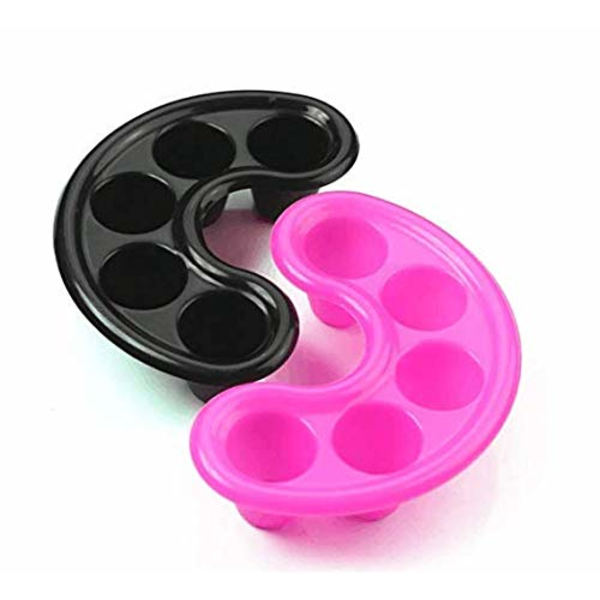 2PCS Nagelkonst Tips Blötläggningsskål Bricka Manikyr Blötläggning Brickor/Blötläggare Remover Verktyg, Fem Fingrar Mjuka Död Hud Blötläggning Verktyg.