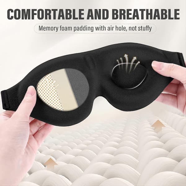 Sovmask för sidosovare, 3D-ögonmask för total mörkläggning, mjuk